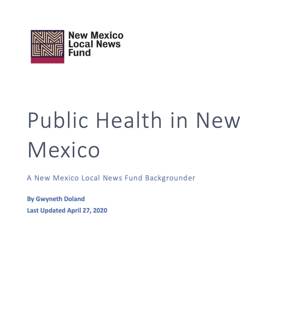 NM Public Health issue paper cover